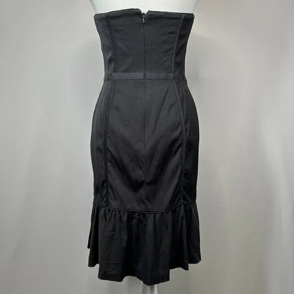 White House Black Market Black Strapless Dress, Size 4 - Picture 3 of 14